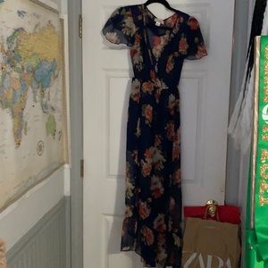 Floral dress with slit